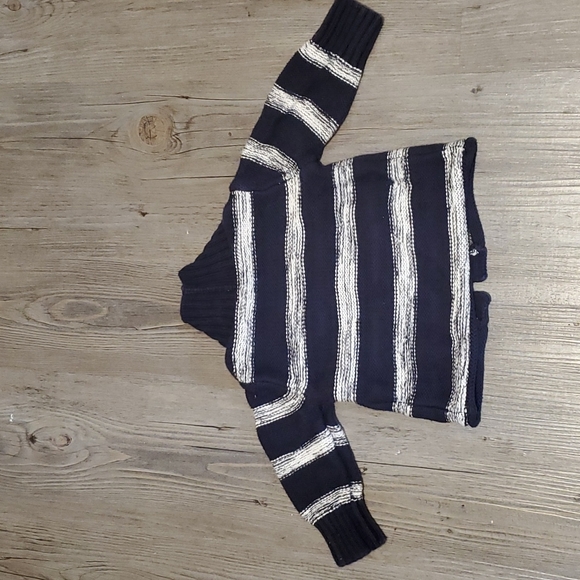 🧡 Osh Kosh | Baby Knit Cardigan | 6 M | Blue & White Stripe - Picture 2 of 5